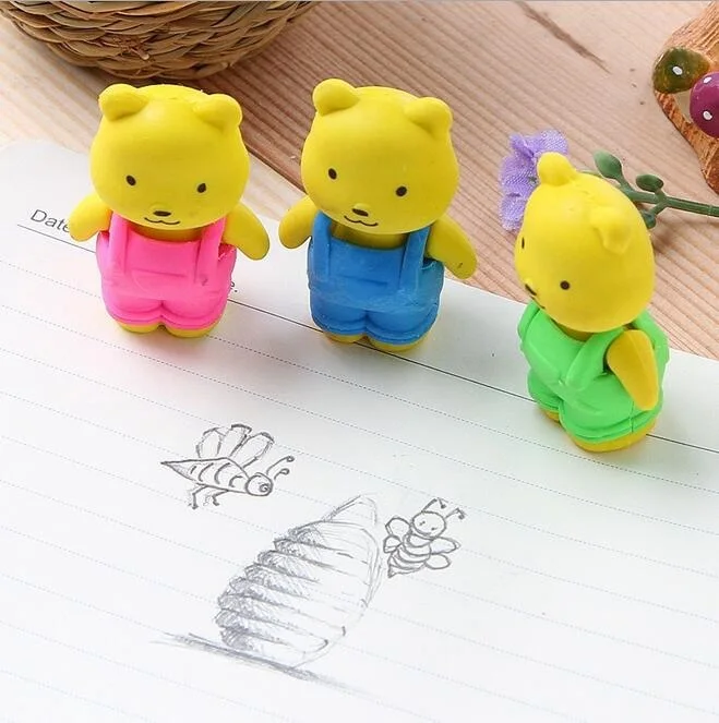 1 шт./OT Kawaii ремень медведь дизайн Цвет Ластики забавные студентов подарок приз дети головоломки игрушки офис школы канцелярские