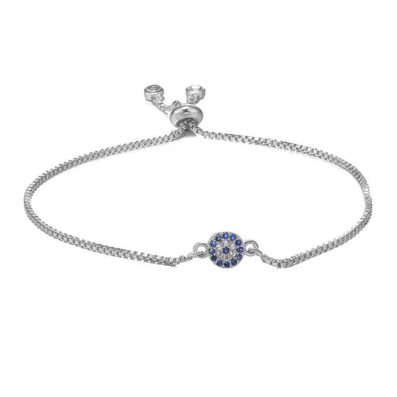 White Gold Juya Хамса рука Фатимы греческий сглаза браслеты поставки для женщин мужчин золото/серебро/розовое золото регулируемые цепи браслет - Окраска металла: White Gold