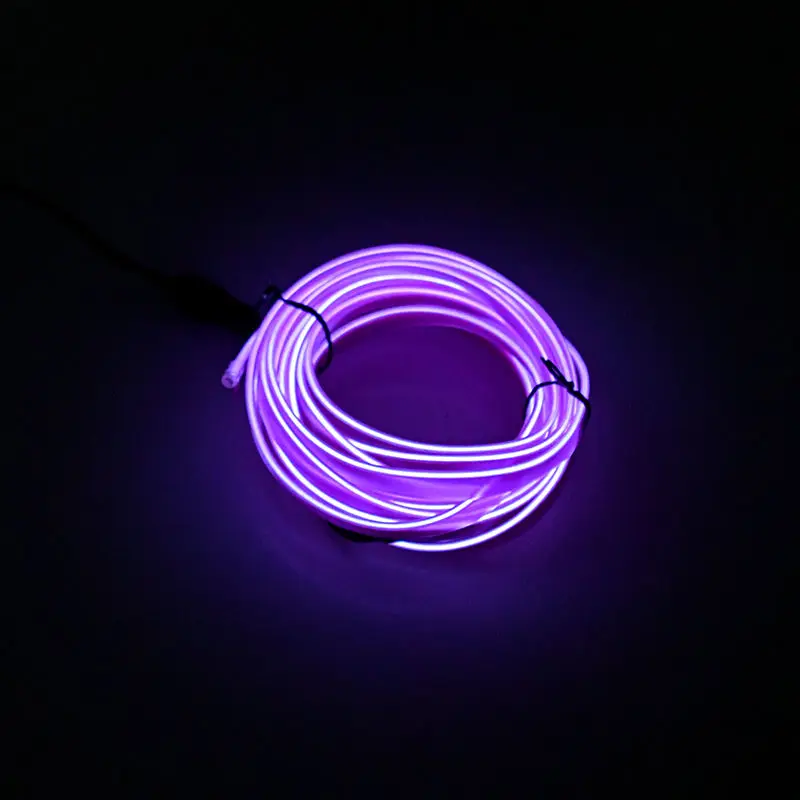 1 м интерьер автомобиля окружающий свет бар rgb led неоновый холодный свет линии usb/батарея чехол/прикуриватель декоративные авто аксессуары - Название цвета: purple