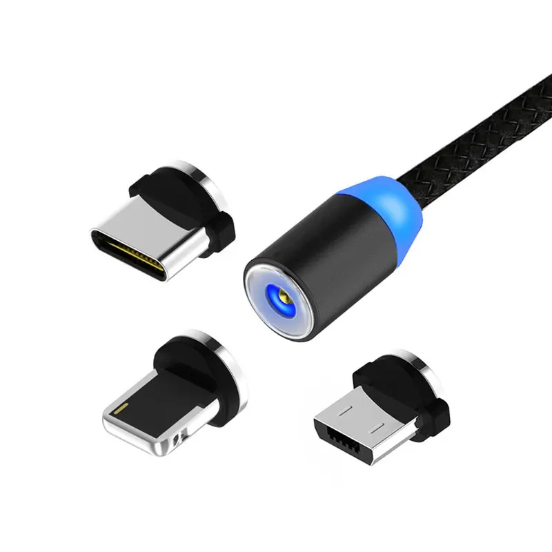 Мульти Usb-c данных зарядный мобильный кабель для зарядки телефона Плетеный Универсальный 3 в 1 Магнитный зарядный Usb кабель для samsung iPhone