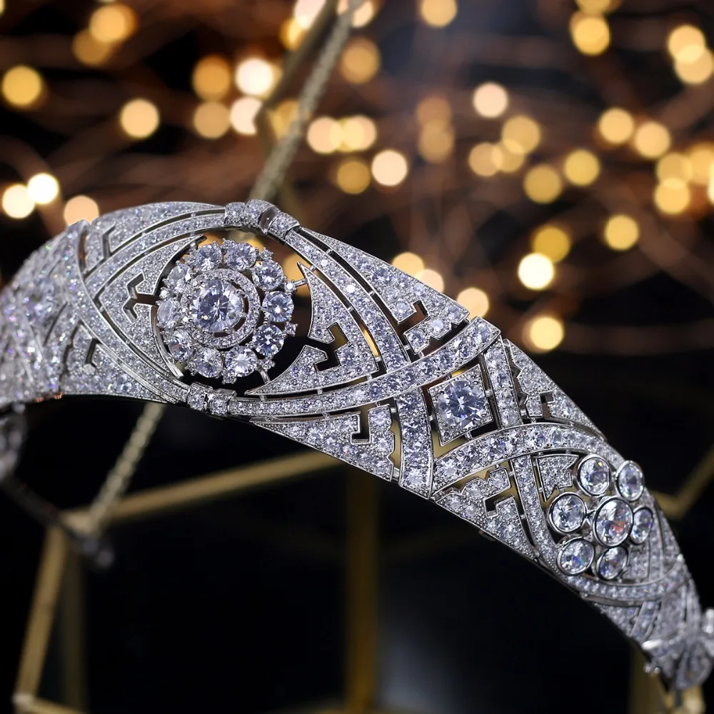 ASNORA Gorgeous Crown Tiara de Noiva Meghan Markle Wedding Hair Accessories Women Hair Jewelry Zircon Bridal Crown and Tiaras