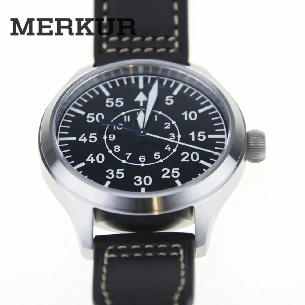 

japan automatic mvt Flieger Pilot Enamel Dial Watch Mens Heated Blue Sapphire B-Uhr Chronograph 300M WR Type b