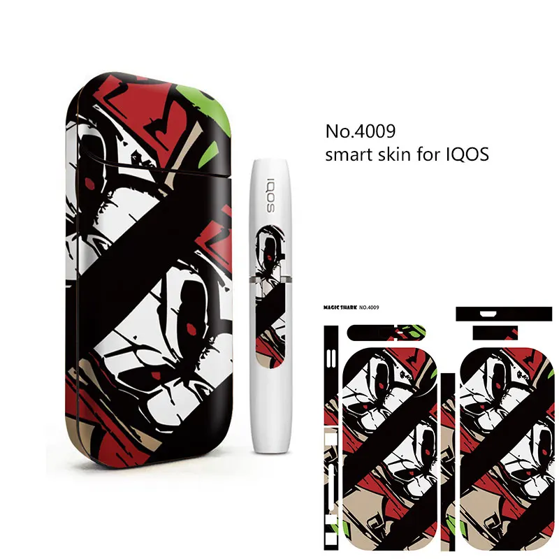 Волшебная Акула череп наклейка для IQOS 2,4 Plus 3M печать аксессуары для электронных сигарет защитный кожаный чехол Модный чехол