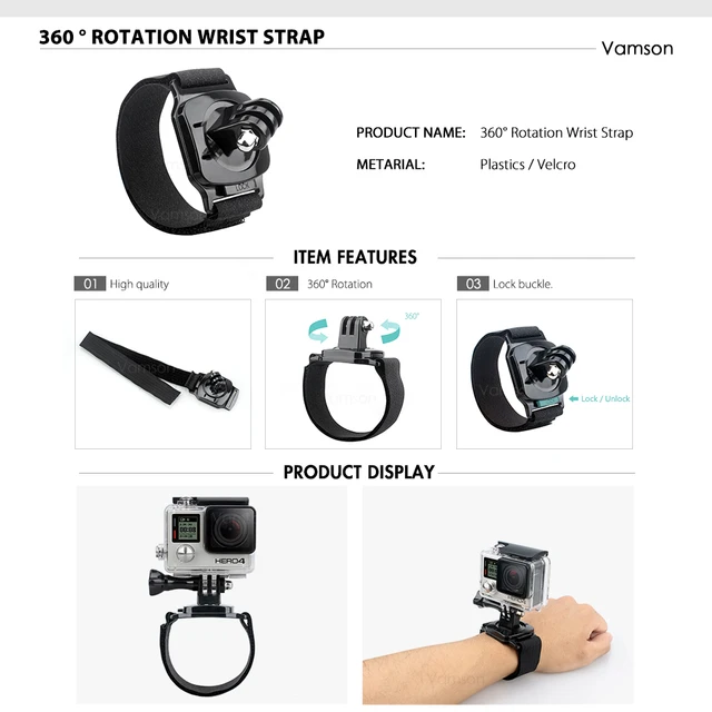 For Xiaomi for Yi Chest Strap Belt Head Strap Set Mount 360 Degrees Rotation Wrist Strap For Gopro Hero 6 5 7 Action Camera VS64