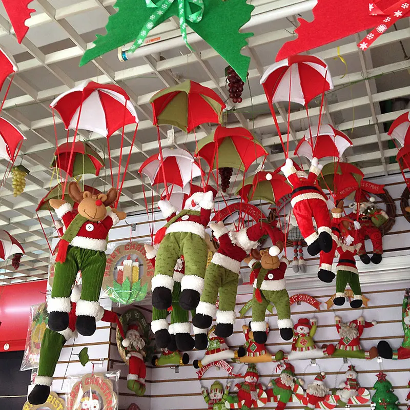 

The New Christmas Charm Decorations For Home Parachute Santa Claus Christmas Snowman Ornaments Festival Gift