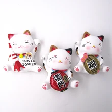 Магнит на холодильник Сувениры 3D смолы стран Японии животного Кот Craft туристический ручная роспись холодильник Стикеры подарок детям