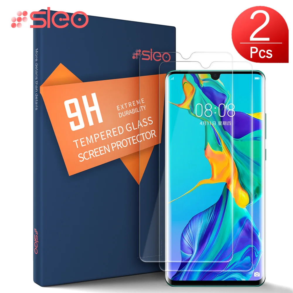 SLEO 2Pcs for Huawei P30 Pro Tempered Glass 9H Screen Protector for