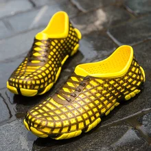 Водонепроницаемая обувь для мужчин; обувь с отверстиями для бассейна; Легкая летняя пляжная обувь; мужские спортивные удобные пляжные сандалии; спортивные кроссовки