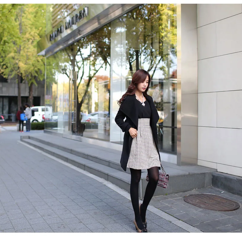 Женское зимнее длинное пальто модное корейское Женское пальто теплое тонкое шерстяное пальто кашемировое пальто элегантное красное черное Женское пальто
