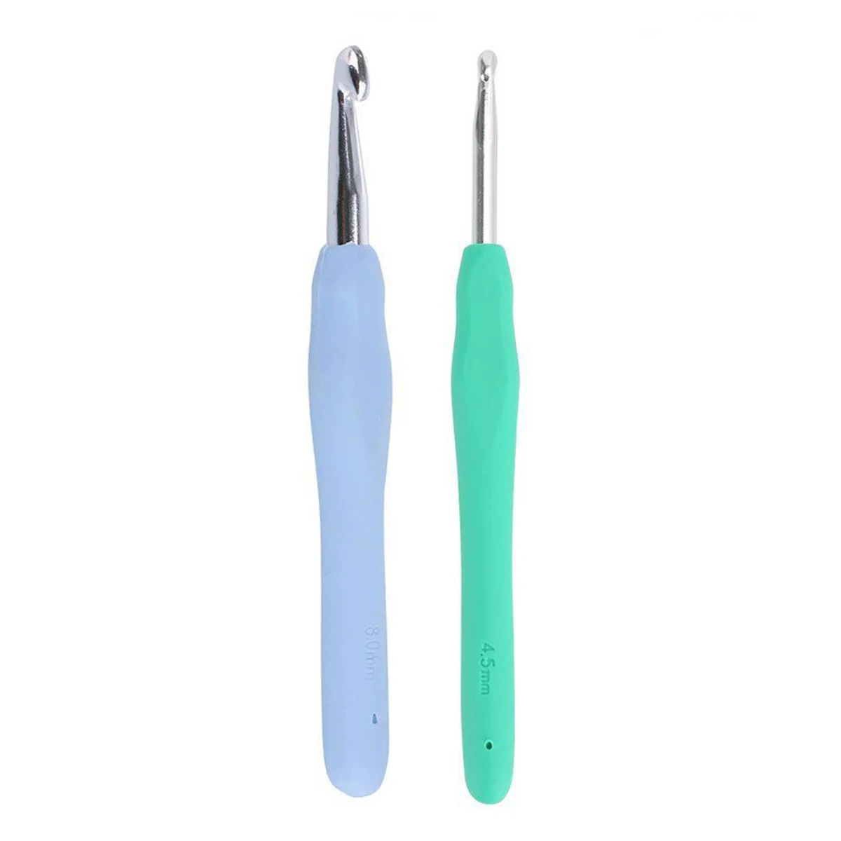 12pcs Soft Handle Needles Knitting Weaving Crochet Hooks Craft Yarn Aluminum