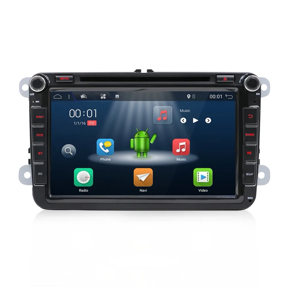 Discount Android 7.1 8" 2 din Car DVD GPS 3G/4G radio stereo player SWC for Volkswagen VW golf 6 touran passat B7 sharan Touran polo seat 0