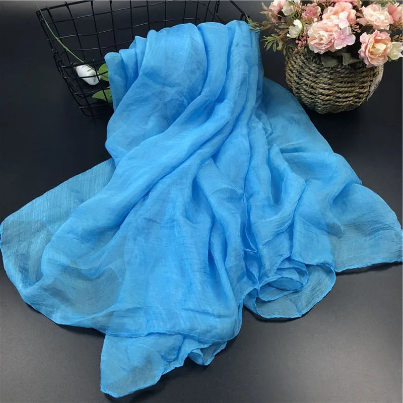 

Women Summer Scarf Hight qualtiy Silk Scarf Solid Beach Scarf and Shawl Bibini Cover up Sarongs Plus size 145*160cm