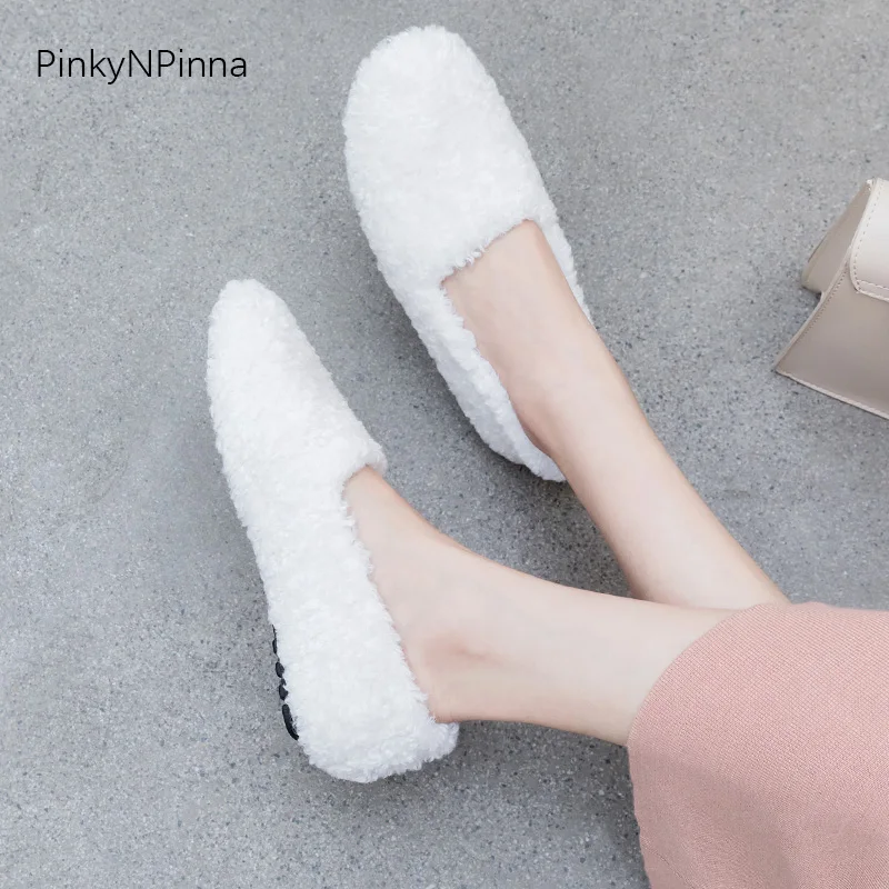winter women real sheep fur loafers curly furry soft casual flat snow vacation non-slip cute young ladies luxury fashion shoes