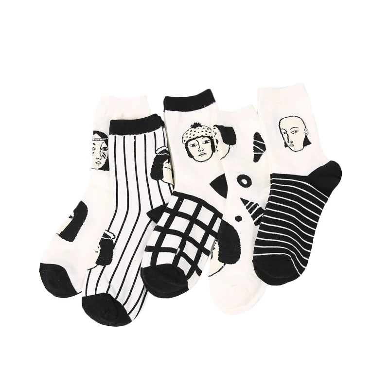 

Fashion Modern Funny Normcore Cool Kids Punk Figure Striped Cartoon Ankle Socks Cotton Line Anime Warm Harajuku In Tube Soft Sox
