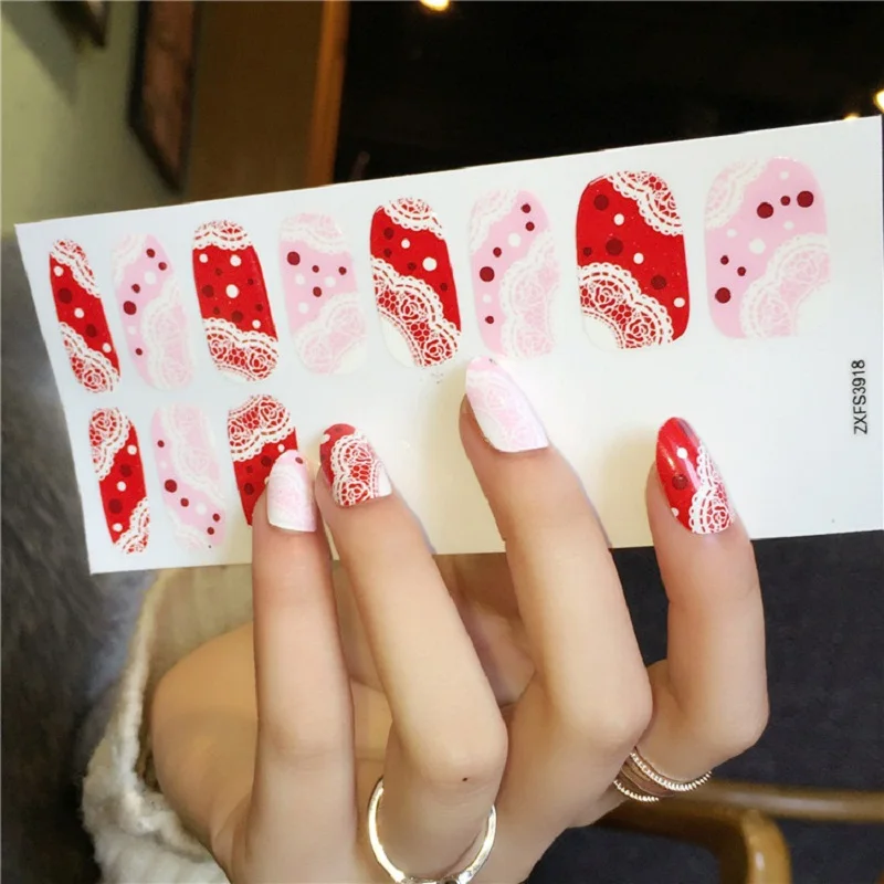 Sweet nail stickers waterproof long lasting cute Nails Stickerin False