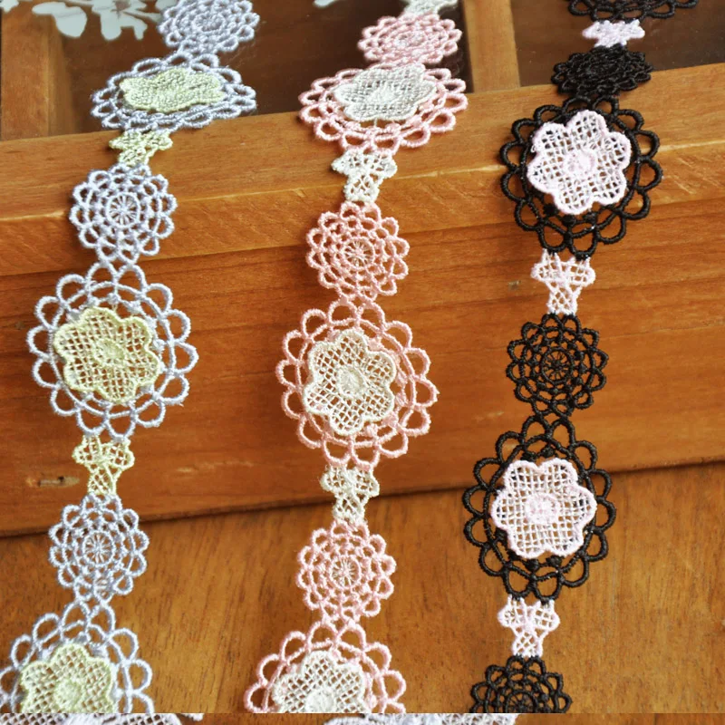 

2.9cm 1.14inch wide-15yards/lot Diy Craft Water soluble Embroidered Lace Trim Venise Lace Trim Lace Ribbon Lovely