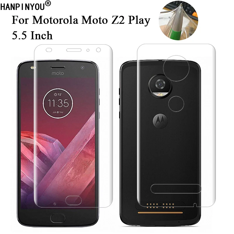 For Motorola Moto Z2 Play / Z 2 2nd Gen 5.5&quot Soft TPU Front Back Full Cover Screen Protector Transparent Protective Film | Мобильные