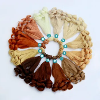 

1PCS 26Colors Russian Doll Accessories DIY Wig Hair BJD Curly Doll Hair Tress For Dolls