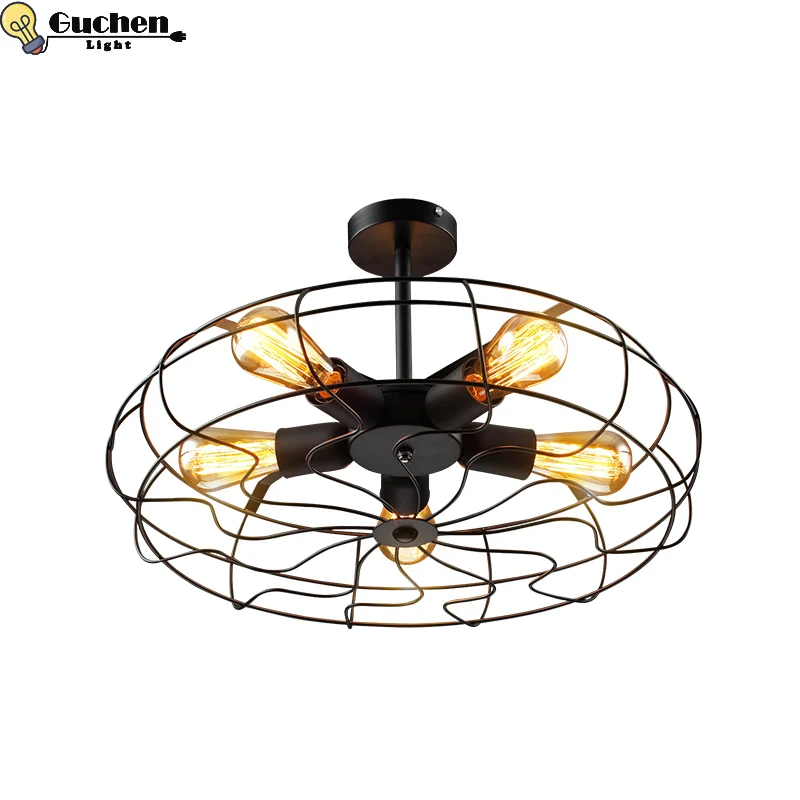 

Vintage Ceiling lights living room Retro Fan hanglamp Restaurant/bar/shop/Loft/bedroom designer lampshade LED E27 fixture lamps