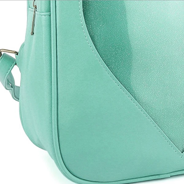 Clear Candy Backpacks Transparent Love Heart School Bags for Teen Girls Kids Purse Bag(Green