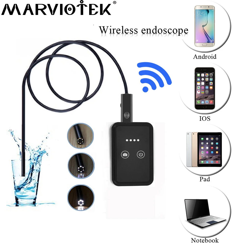 

9mm 2/3.5/5 M length WiFi car endoscope 720P Borescope IP66 Waterproof mini Camera endoscope Android iOS PC surveillance camera