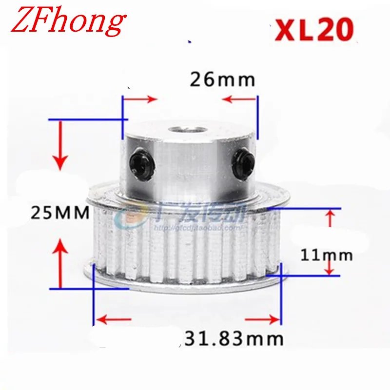 

1pc XL20 Timing pulley pitch 5.08mm teeth 20 width 11mm bore size 12.7/14/15/16/17/20mm