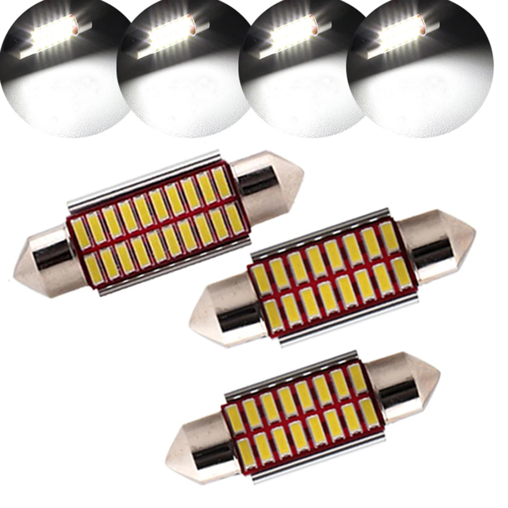 YSY 100 шт. светодиодная купольная гирлянда 12SMD 4014 Led без полярности Canbus c5w LED 31/36/39/41 мм
