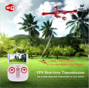 

Free a extra battery Wifi FPV Quadcopter X5UW RC Drone With 720P HD wifi Camera RTF Headless Mode and Barometer Set Height