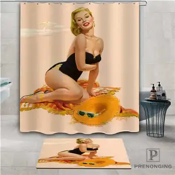 

Custom pin up (1) Waterproof Shower Curtain Doormat Home Bath Bathroom Polyester Fabric Multi Sizes#2019-01-12-275