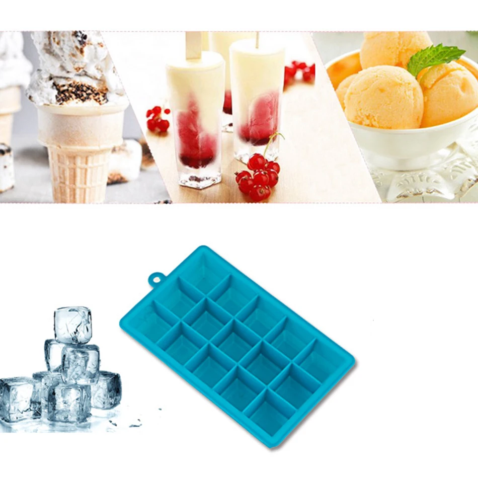 TTLIFE 15 Сетка Большой лоток для льда плесень площади Силиконовые Ice Желе Пудинг Фондант Шоколад Плесень бар питьевой аксессуары