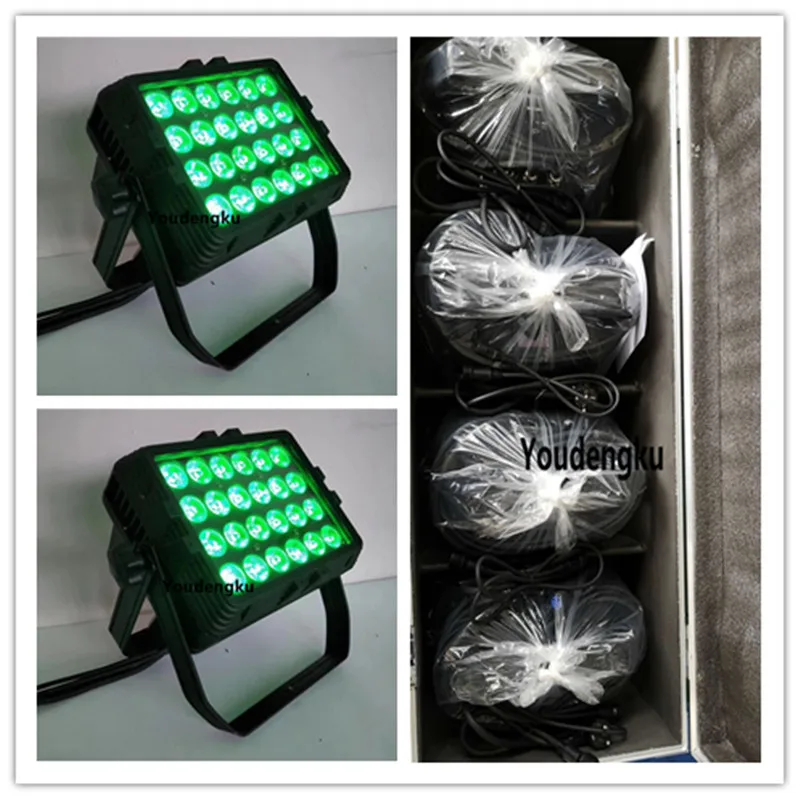 8 pcs with flightcase IP65 IP Rating 24*15w HEX-color RGBWA 5IN1 Waterproof Outdoor LED wall washer akku led par can light