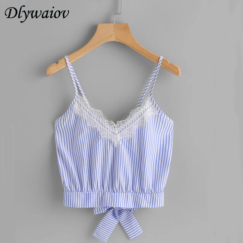 

Lace Tank Top Women Sexy Camisole Fashion Bow Split Sleeveless Tops V-neck Vest Female Chiffon New Casual 2019 Summer Sling