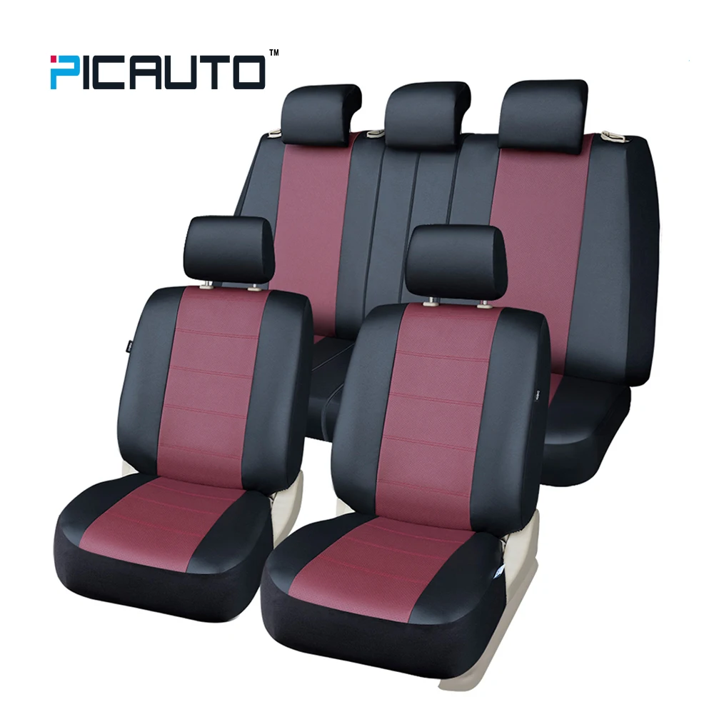 PIC AUTO PU Leather Car Seat Covers Universal Automotive Car Seat Cover