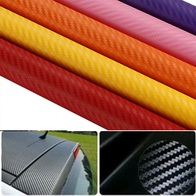 DIY 30x127 3D Carbon Fiber Decal Vinyl Film Wrap Roll Adhesive Car