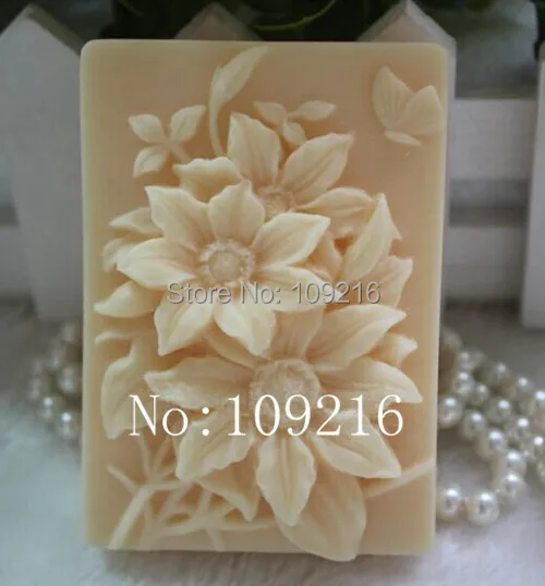 

wholesale!!1pcs Six Petals Flower & Butterfly (zx529) Silicone Handmade Soap Mold Crafts DIY Mould