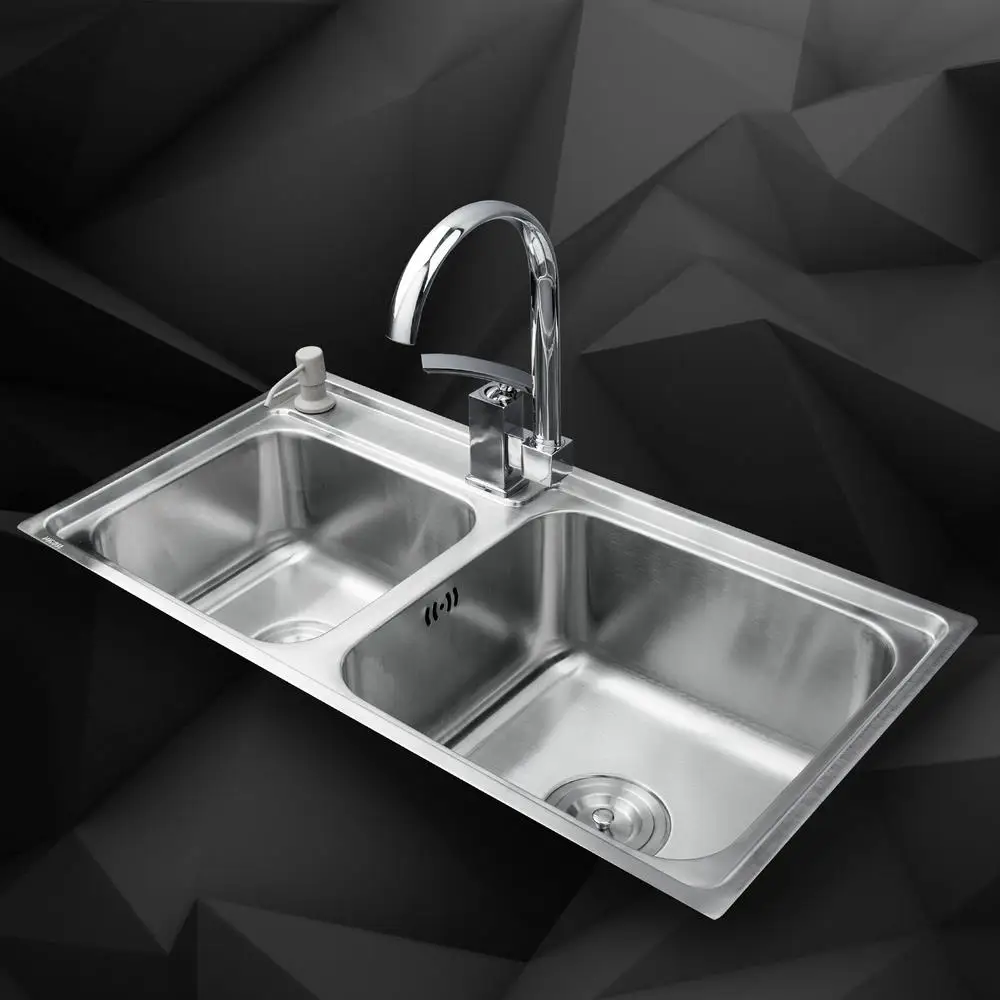 Kemaidi Kitchen Stainless Steel Sink Vessel Kitchen Double Bowl