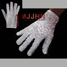 Ручная работа MJ Майкл Джексон BILLIE JEAN односторонние блестящие стразы перчатки