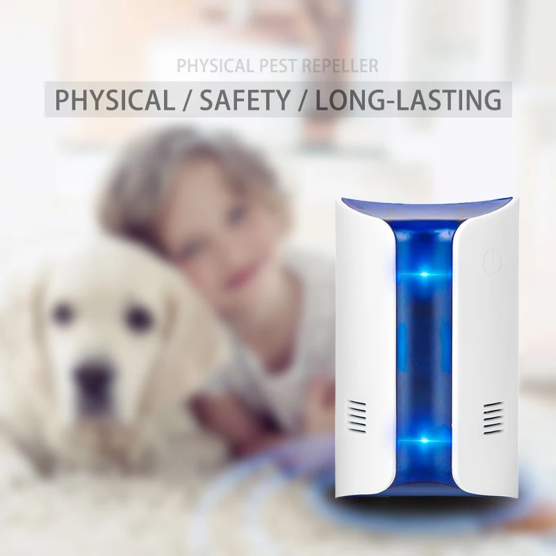 Indoor Electronic ultrasonic wave Pest Repeller Double speaker Night light Intelligent frequency pest reject mouse cockroach