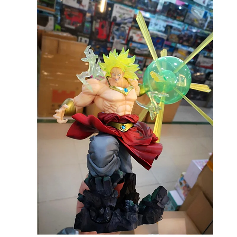 Зеленый 23 см Dragon Ball Z Saiyan софтбокс в виде защитного коллекция моделей PVC фигурку ПВХ Статуя Fierce в боевом костюме игрушки украшения подарок H418 - Цвет: Зеленый