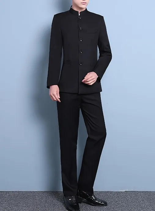 Livraison-gratuite-style-Chinois-mince-mens-stand-tunique-col-solide-blanc-couleur-mince-robe-costume-hommes (1)_