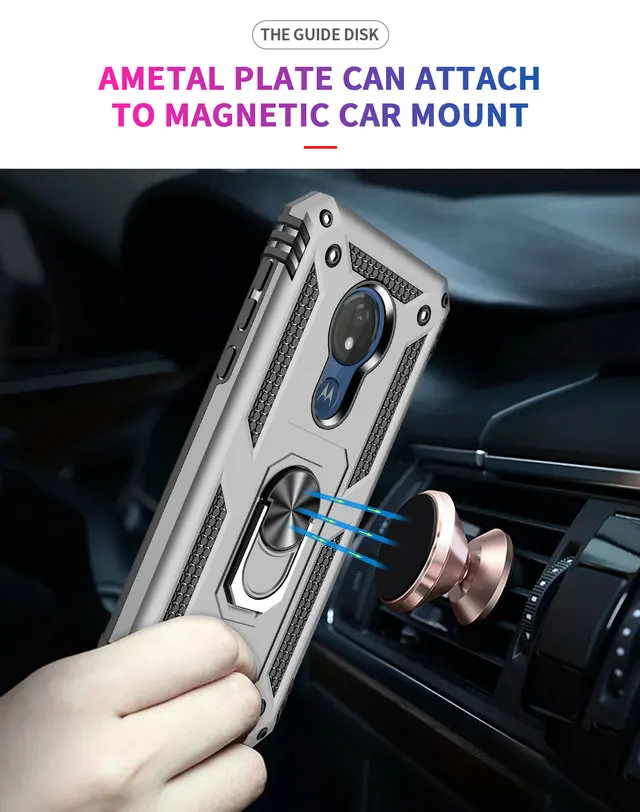 Металлическое кольцо Автомобильный держатель для телефона Capa для Motorola Moto G7 power чехол Motorola G7 чехол задняя крышка для MOTO G7 Play чехол G7+ G 7 Plus