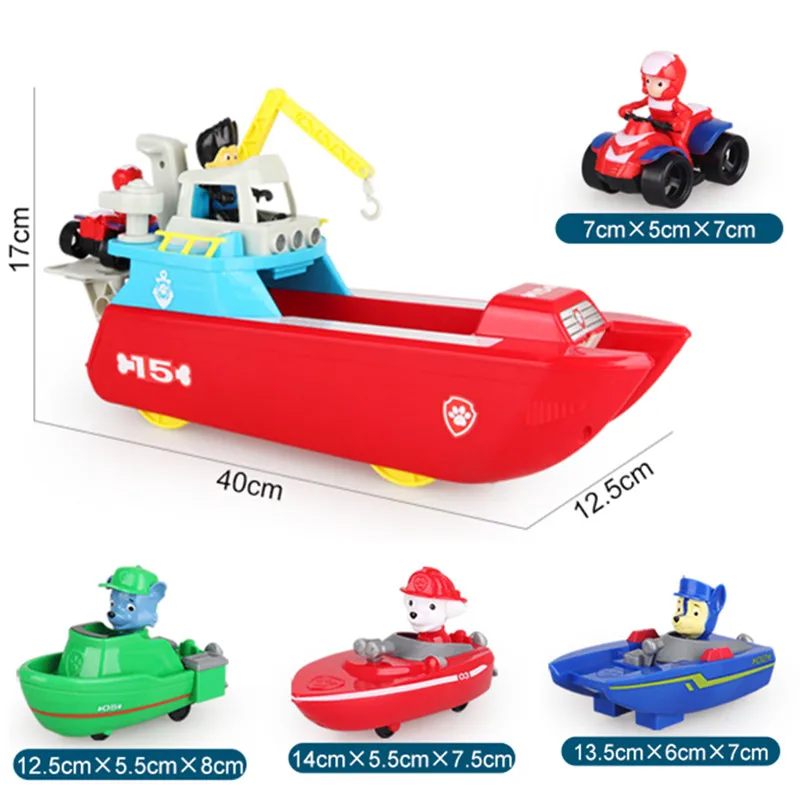 

Marine style Paw Patrol Dog Toys Patrol boat Yacht Ferry Command Center Patrulla Canina Action Figures Juguetes Toys Kid Gift