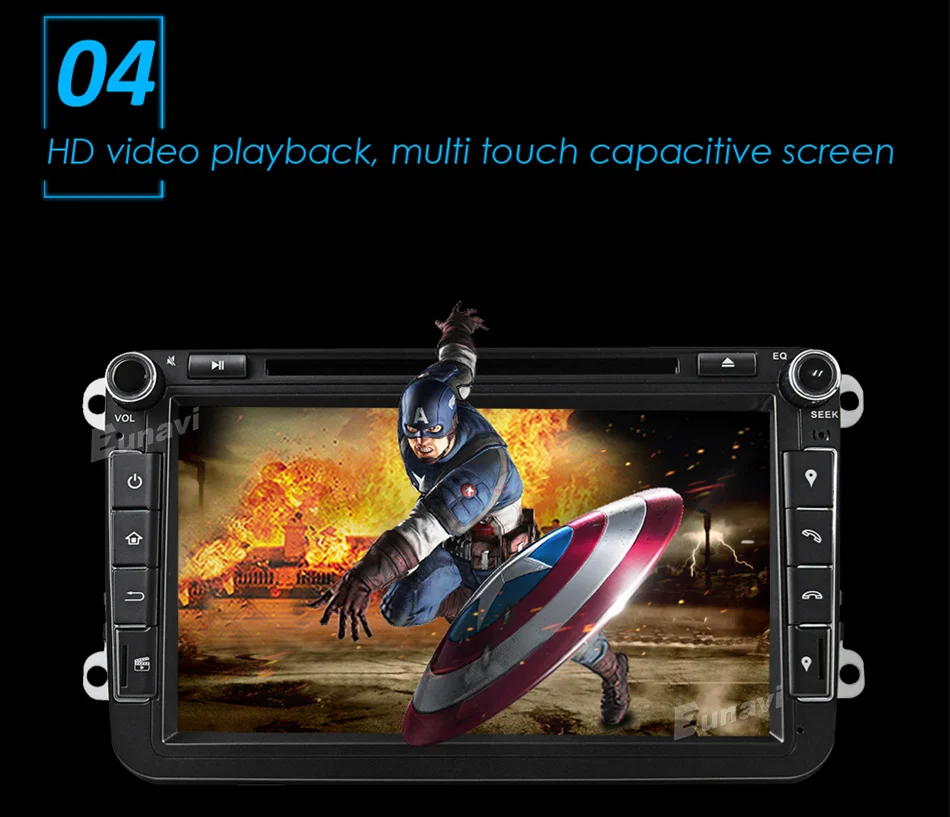 Perfect Eunavi Android 8.0 Octa Core 4GB RAM Car DVD for VW Passat CC Polo GOLF 5 6 Touran EOS T5 Sharan Jetta Tiguan GPS Radio Seat A 5