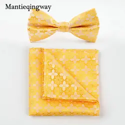 Mantieqingway классический платок бабочкой набор для мужчины Костюмы галстук-бабочка платок для брак Gravata тонкий полиэстер Bowknots Галстуки