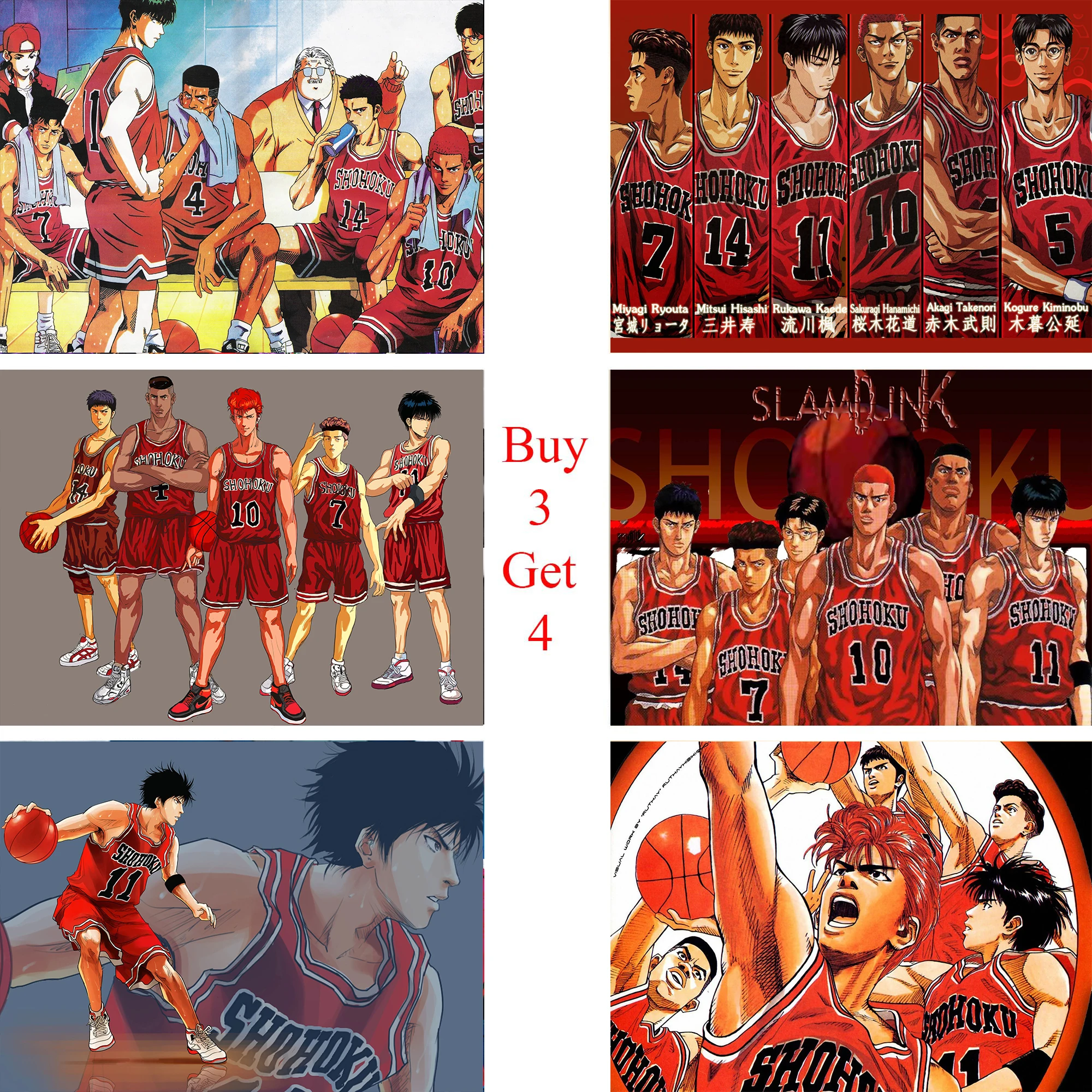 

Slam Dunk Posters Basketball Wall Stickers White Coated Paper Prints Clear Image Home Decoration Livingroom Art Brand