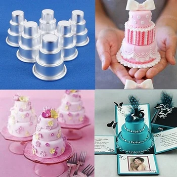 

Mini 3 Tier Cake Pan Home Birthday DIY Pudding Cupcake Mould Aluminium Alloy Cookie Chocolate Baking Mold