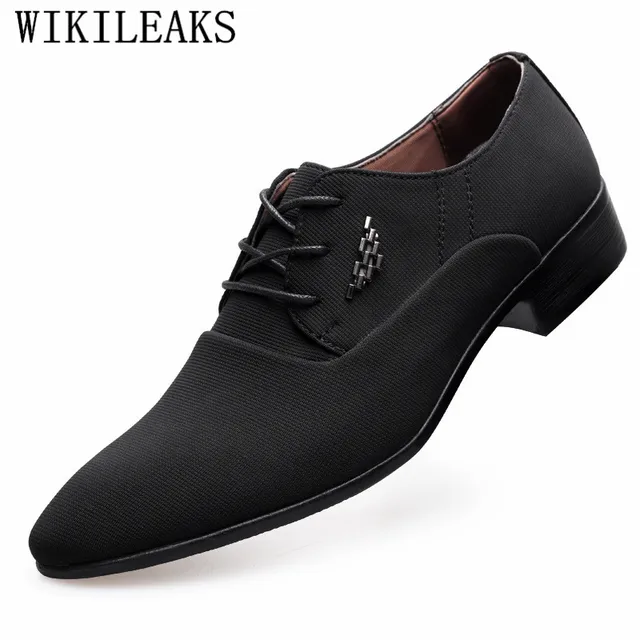 canvas men shoes wedding oxfords formal shoes men dress shoes lace up ...