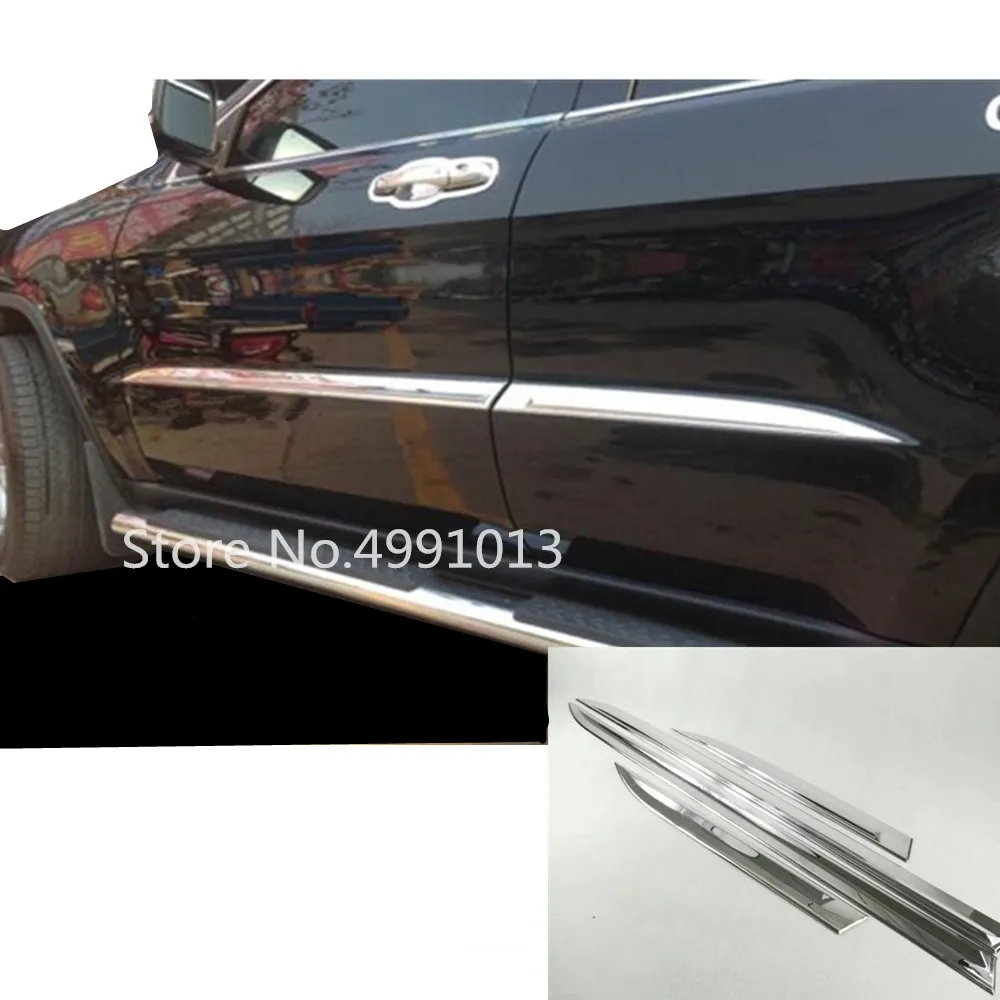 Для Jeep Grand Cherokee автомобильный боковой двери кузова накладка молдинга ABS хромированные поток панели бампера вытяжки 4 шт