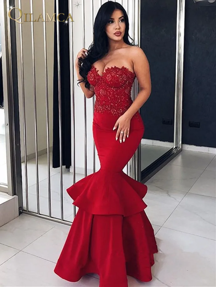 Vestido de festa Сексуальные вечерние платья robe de soiree красные вечерние платья русалки Длинные лучшие продажи