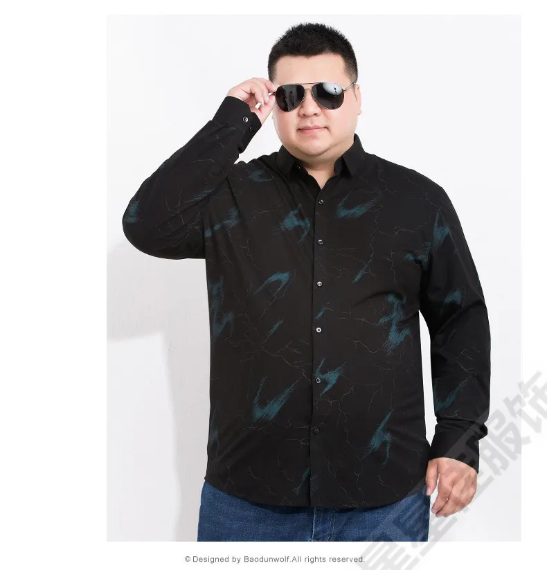 8XL 6XL 5XL Для мужчин Повседневное Мужская рубашка с длинными рукавами и принтом рубашка Slim Fit мужской социальной платье в деловом стиле рубашка брендовая Для мужчин Костюмы, мягкие и удобные